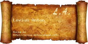 Levius Anton névjegykártya